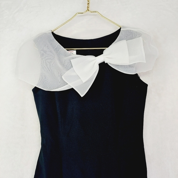 Talbots Black & White Sleeveless Formal Pencil Dress 1049 - Picture 3 of 8